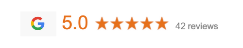 Google rating 5.0 stars, 42 reviews